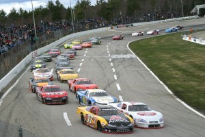 The field takes the green at the ACT Late Model Season Opener at Lee USA Speedway in 2013. (Photo credit: Alan Ward)